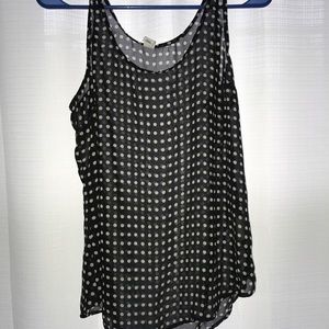 Old Navy black and white polka dot tank top